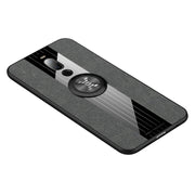 For Meizu Note 8 XINLI Stitching Cloth Texture Shockproof TPU Protective Case with Ring Holder(Grey)