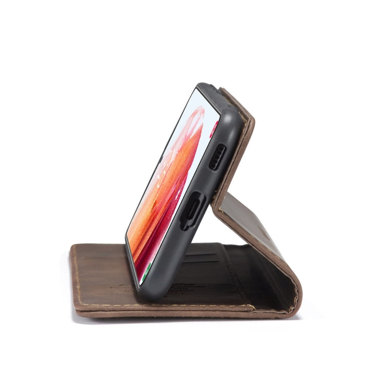 For Samsung Galaxy S21 5G CaseMe 013 Multifunctional Horizontal Flip Leather Case with Holder & Card Slot & Wallet(Coffee)