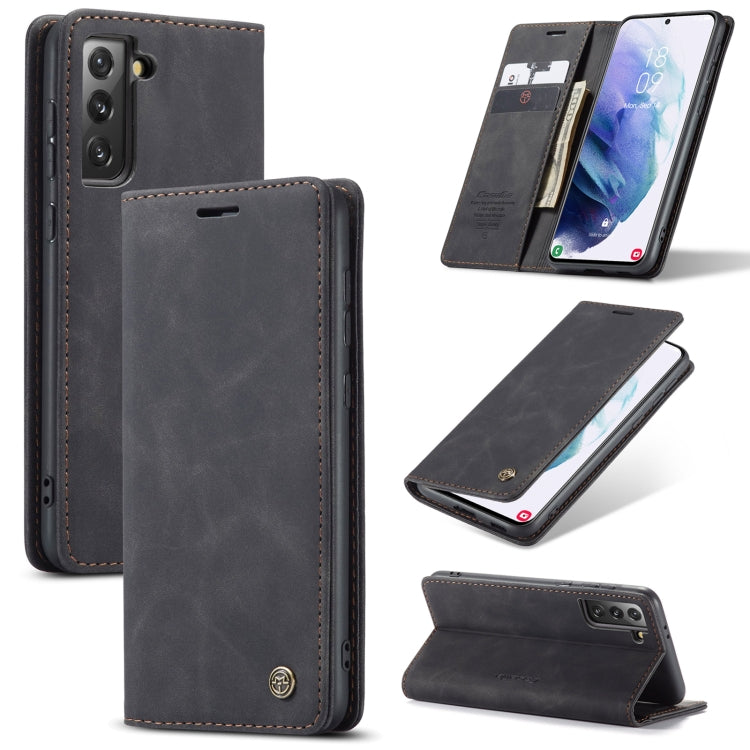 For Samsung Galaxy S21+ 5G CaseMe 013 Multifunctional Horizontal Flip Leather Case with Holder & Card Slot & Wallet(Black)