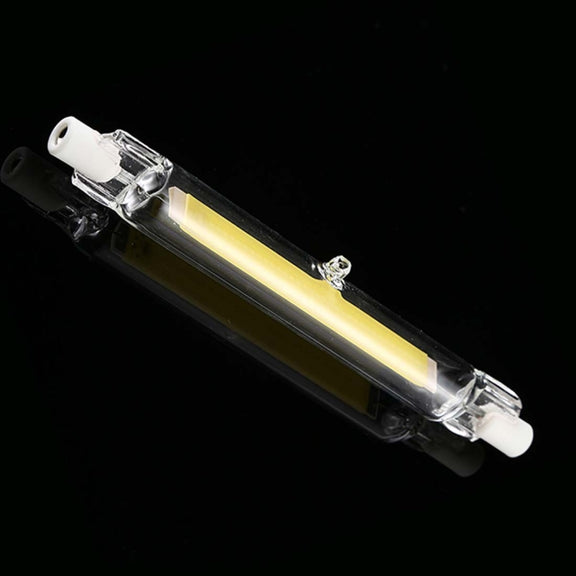 R7S 110V 7W 118mm COB LED Bulb Glass Tube Replacement Halogen Lamp Spot Light(6000K White Light)