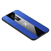 For OnePlus 6 XINLI Stitching Cloth Texture Shockproof TPU Protective Case(Blue)