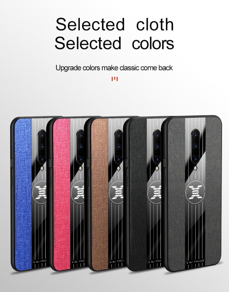 For OnePlus 6 XINLI Stitching Cloth Texture Shockproof TPU Protective Case(Blue)