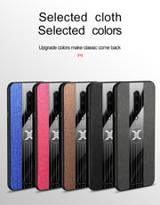 For OnePlus 6 XINLI Stitching Cloth Texture Shockproof TPU Protective Case(Blue)