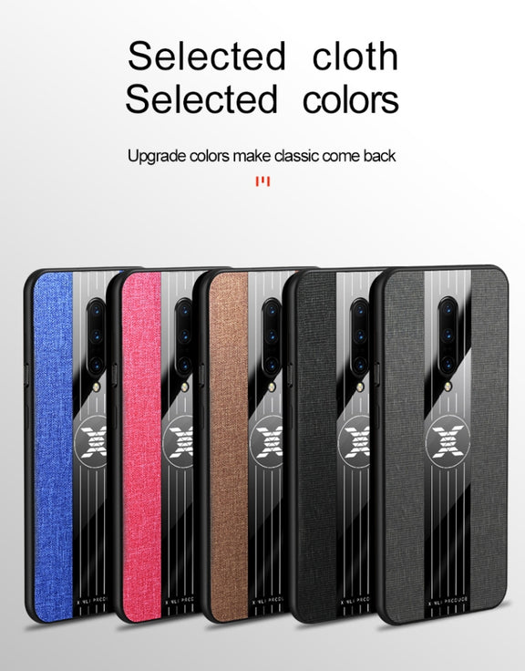 For OnePlus 6 XINLI Stitching Cloth Texture Shockproof TPU Protective Case(Blue)