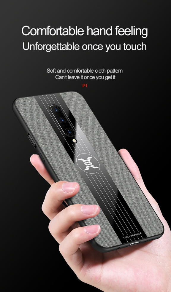 For OnePlus 6 XINLI Stitching Cloth Texture Shockproof TPU Protective Case(Blue)