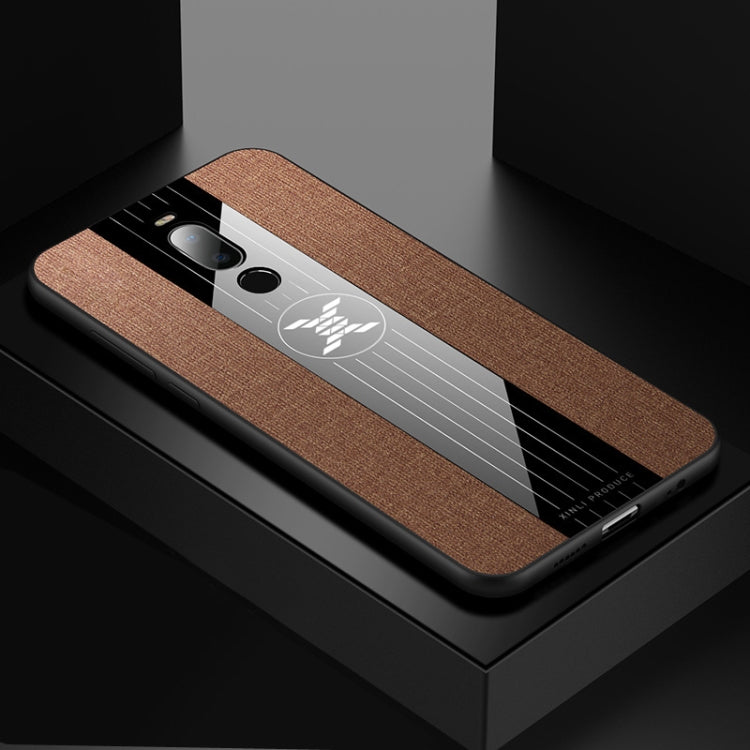 For Meizu Note 8 XINLI Stitching Cloth Texture Shockproof TPU Protective Case(Brown)