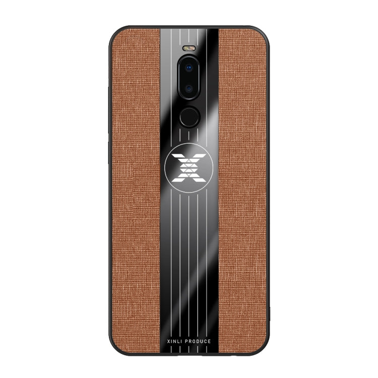 For Meizu Note 8 XINLI Stitching Cloth Texture Shockproof TPU Protective Case(Brown)