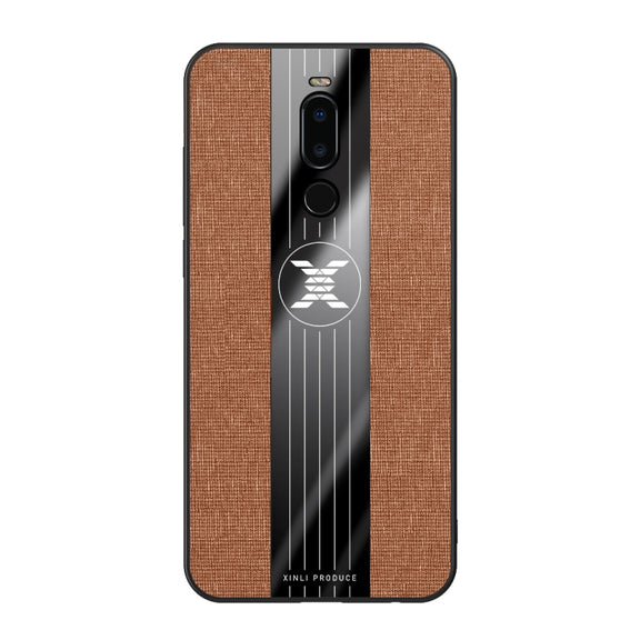 For Meizu Note 8 XINLI Stitching Cloth Texture Shockproof TPU Protective Case(Brown)