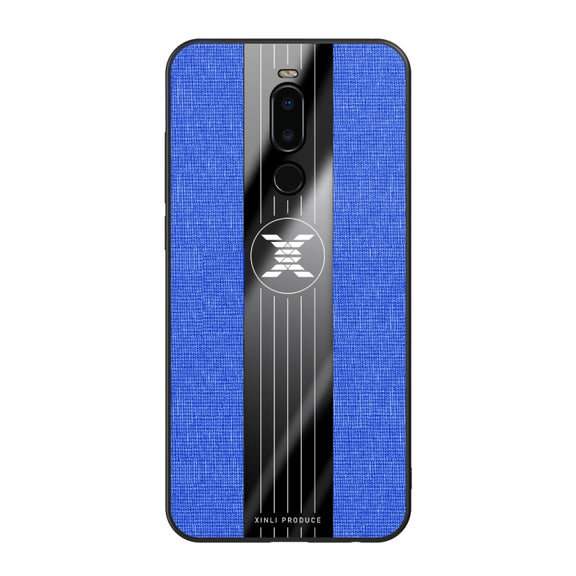 For Meizu Note 8 XINLI Stitching Cloth Texture Shockproof TPU Protective Case(Blue)