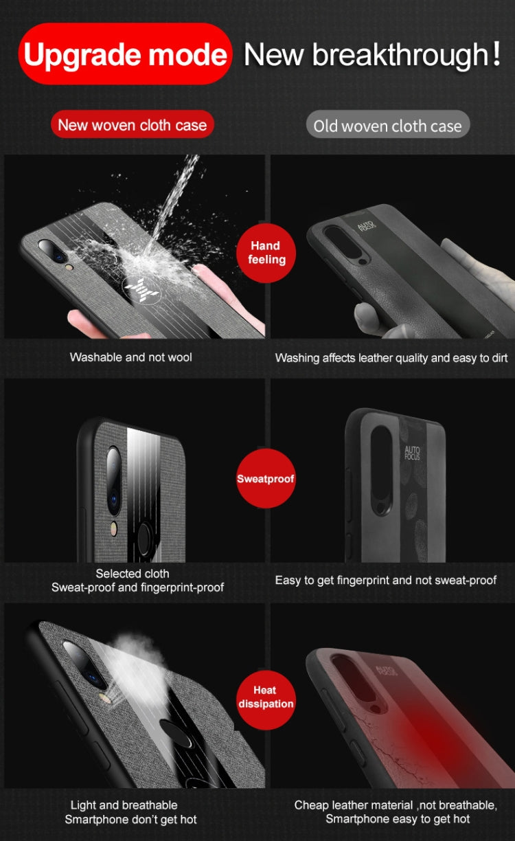 For Meizu Note 9 XINLI Stitching Cloth Texture Shockproof TPU Protective Case(Red)