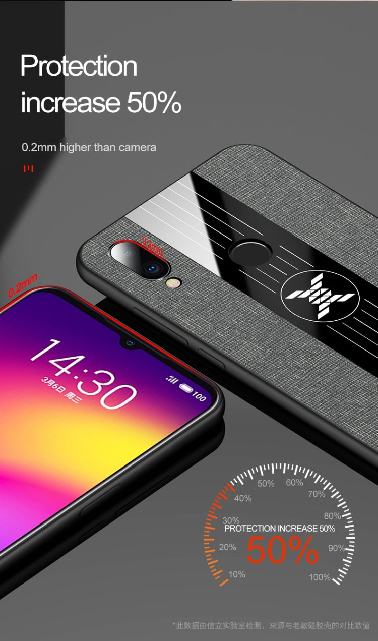 For Meizu Note 9 XINLI Stitching Cloth Texture Shockproof TPU Protective Case(Red)