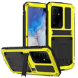 For Samsung Galaxy S21 Ultra 5G R-JUST Shockproof Waterproof Dust-proof Metal + Silicone Protective Case with Holder(Yellow) - Galaxy S21 Ultra 5G Cases by R-JUST | Online Shopping South Africa | PMC TechLife | Buy Now Pay Later Mobicred