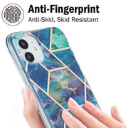 For iPhone 12 Pro Max 3D Electroplating Marble Pattern TPU Protective Case(Dark Green)