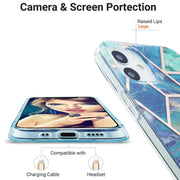 For iPhone 12 Pro Max 3D Electroplating Marble Pattern TPU Protective Case(Dark Green)