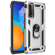 For Huawei P Smart 2021 Shockproof TPU + PC Protective Case with 360 Degree Rotating Holder(Silver) - free shipping - PMC TechLife - Order now!