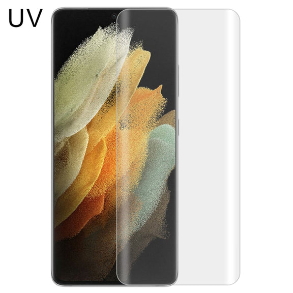 For Samsung Galaxy S21 Ultra 5G UV Liquid Curved Full Glue Tempered Glass Film