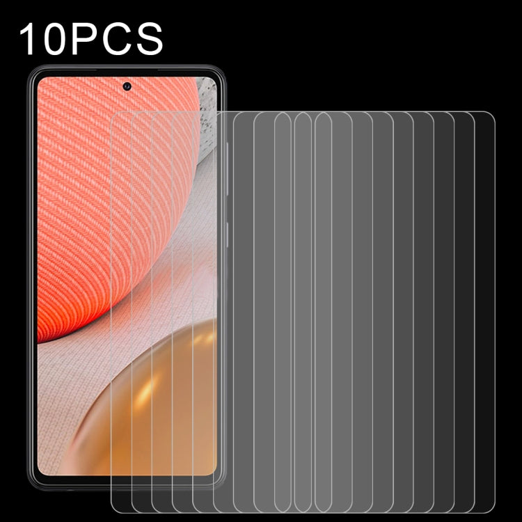For Samsung Galaxy A72 5G / 4G 10pcs 0.26mm 9H 2.5D Tempered Glass Film