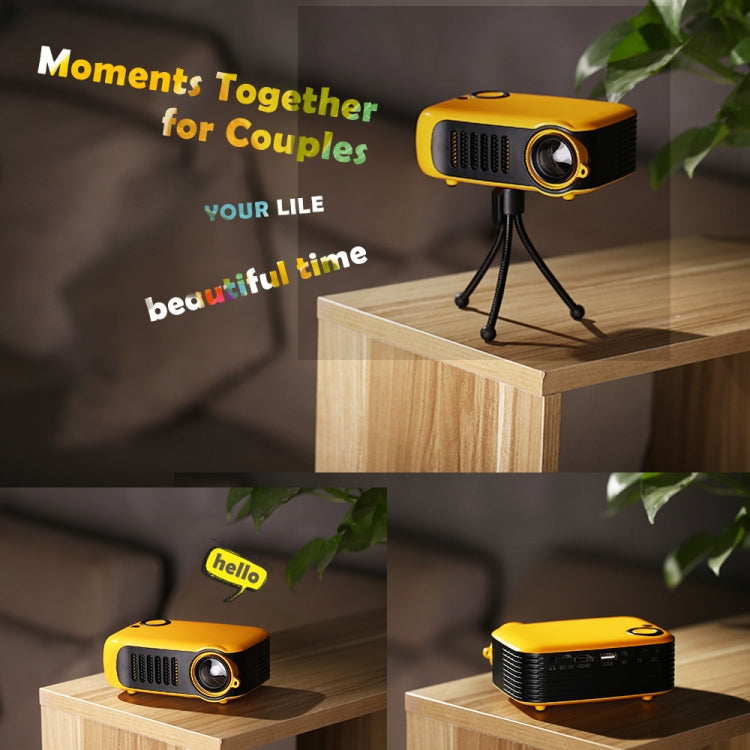 TRANSJEE A2000 320x240P 1000 ANSI Lumens Mini Home Theater HD Digital Projector, Plug Type: US Plug(White)