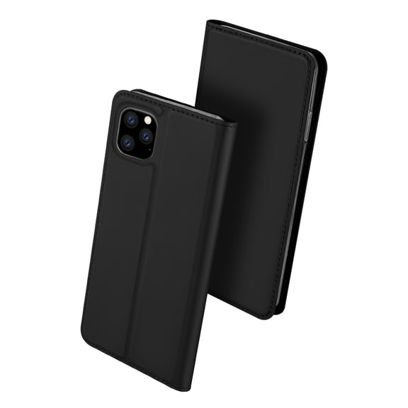 For iPhone 11 DUX DUCIS Skin Pro Series Shockproof Horizontal Flip Leather Case with Holder & Card Slots(Black)
