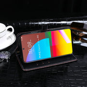 For HTC Desire 21+ idewei Crocodile Texture Horizontal Flip Leather Case with Holder & Card Slots & Wallet(Black)