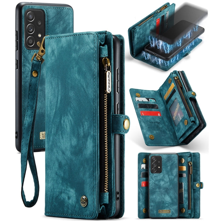 For Samsung Galaxy A72 5G / 4G CaseMe-008 Detachable Multifunctional Flip Leather Phone Case(Blue)