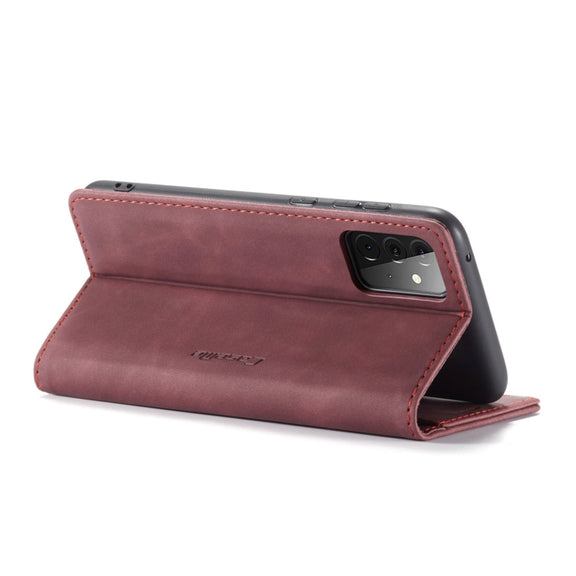 For Samsung Galaxy A72 5G / 4G CaseMe 013 Multifunctional Horizontal Flip Leather Case with Holder & Card Slot & Wallet(Wine Red)