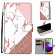 For Samsung Galaxy A52 5G Coloured Drawing Cross Texture Horizontal Flip PU Leather Case with Holder & Card Slots & Wallet & Lanyard(Pink Stone Texture) - Galaxy Phone Cases by PMC TechLife | Online Shopping South Africa | PMC TechLife