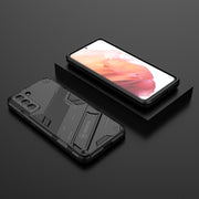 For Samsung Galaxy S21 5G Punk Armor 2 in 1 PC + TPU Shockproof Case with Invisible Holder(Black)