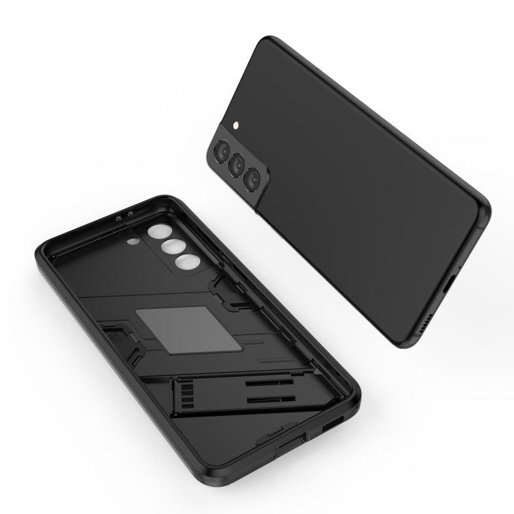 For Samsung Galaxy S21 5G Punk Armor 2 in 1 PC + TPU Shockproof Case with Invisible Holder(Black)