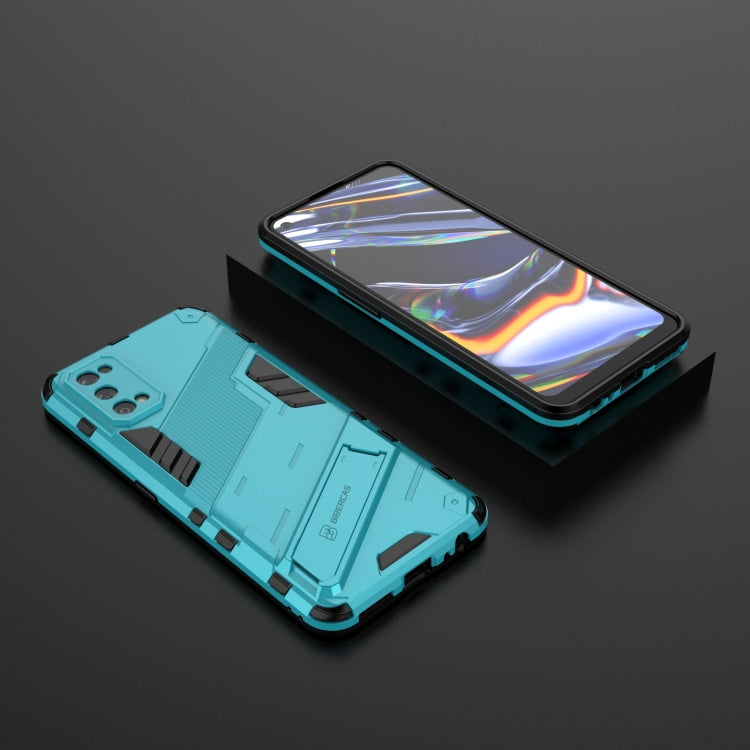 For OPPO Realme 7 Pro Punk Armor 2 in 1 PC + TPU Shockproof Case with Invisible Holder(Blue)