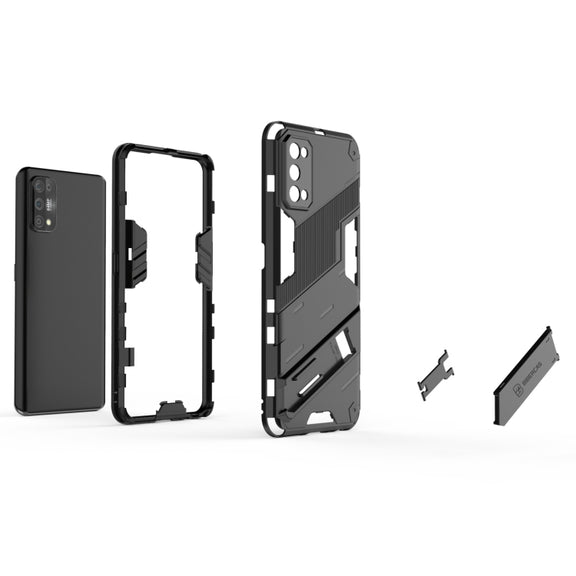 For OPPO Realme 7 Pro Punk Armor 2 in 1 PC + TPU Shockproof Case with Invisible Holder(Blue)