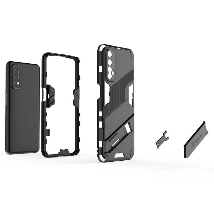 For OPPO Realme 7 Punk Armor 2 in 1 PC + TPU Shockproof Case with Invisible Holder(Green)