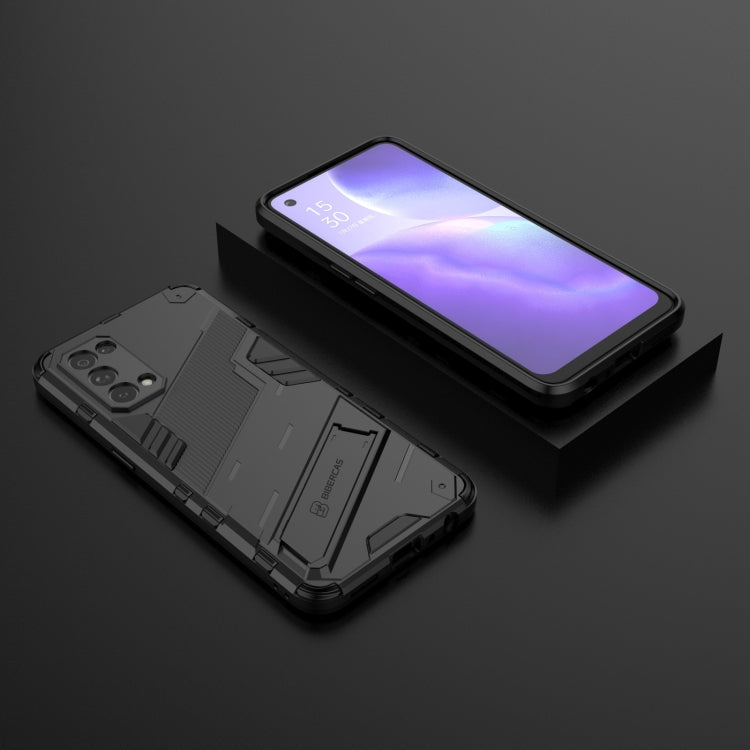 For OPPO Reno5 5G Punk Armor 2 in 1 PC + TPU Shockproof Case with Invisible Holder(Black)