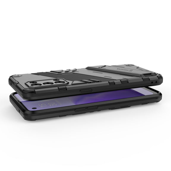 For OPPO Reno5 5G Punk Armor 2 in 1 PC + TPU Shockproof Case with Invisible Holder(Black)