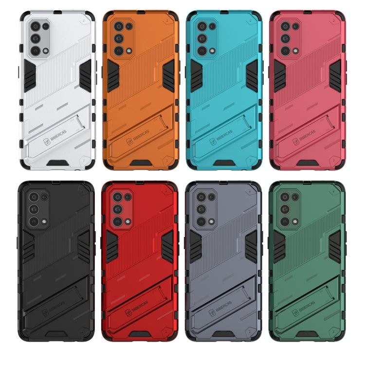For OPPO Reno5 5G Punk Armor 2 in 1 PC + TPU Shockproof Case with Invisible Holder(Black)