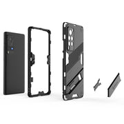Punk Armor 2 in 1 PC + TPU Shockproof Case with Invisible Holder For vivo X60 Pro(Rose Red)