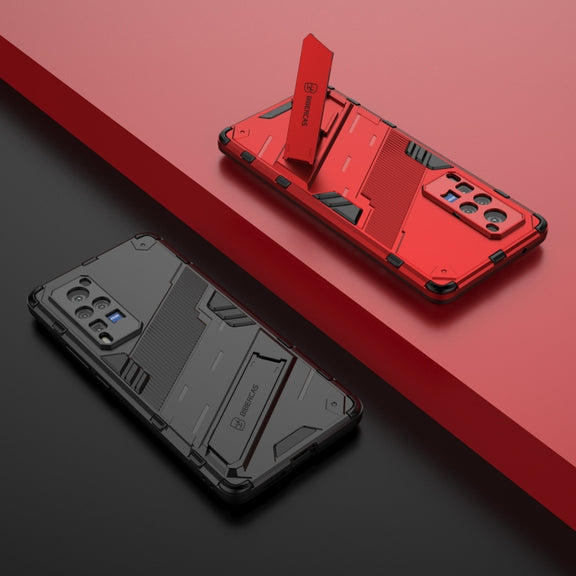 Punk Armor 2 in 1 PC + TPU Shockproof Case with Invisible Holder For vivo X60 Pro(Rose Red)