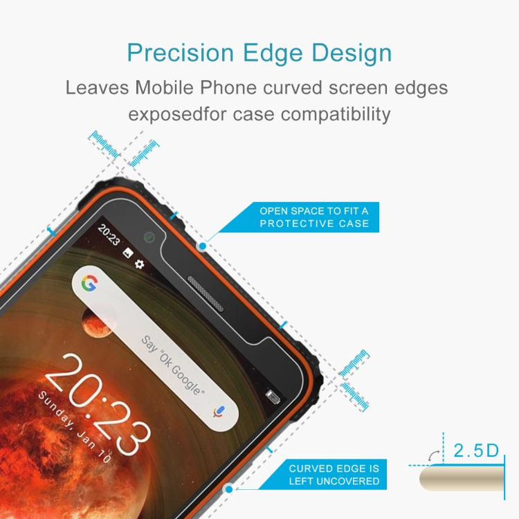 For Blackview BV6600 50 PCS 0.26mm 9H Surface Hardness 2.5D Explosion-proof Tempered Glass Non-full Screen Film