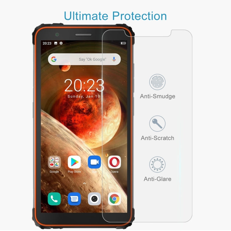 For Blackview BV6600 50 PCS 0.26mm 9H Surface Hardness 2.5D Explosion-proof Tempered Glass Non-full Screen Film