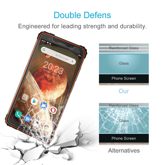 For Blackview BV6600 50 PCS 0.26mm 9H Surface Hardness 2.5D Explosion-proof Tempered Glass Non-full Screen Film