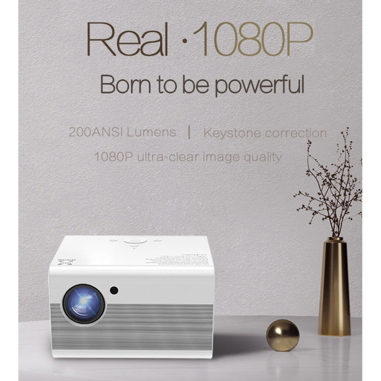 T10 1920x1080P 3600 Lumens Portable Home Theater LED HD Digital Projector, Android Version(White)