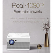T10 1920x1080P 3600 Lumens Portable Home Theater LED HD Digital Projector, Android Version(White)