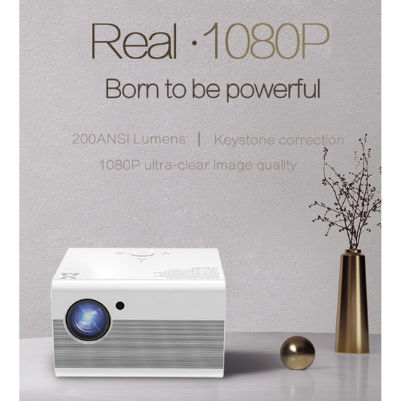 T10 1920x1080P 3600 Lumens Portable Home Theater LED HD Digital Projector, Android Version(White)