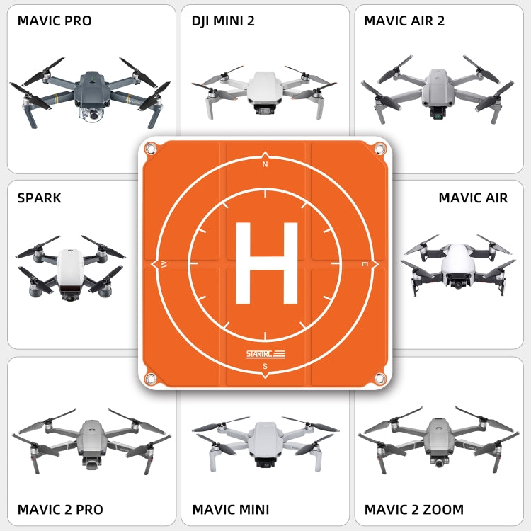 STARTRC 1109143 50cm Portable Drone Universal Foldable Square Parking Apron Landing Pad for DJI FPV / mini 2 / Mavic Air 2 / Air 2S(Orange+Blue)