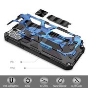 For iPhone 11 Pro Max Camouflage Armor Shockproof TPU + PC Magnetic Protective Case with Holder (Army Green)