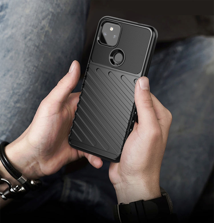 For Google Pixel 5A Thunderbolt Shockproof TPU Protective Soft Case(Black)