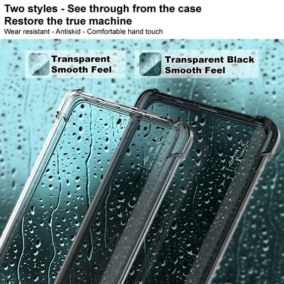 For HTC Desire 21 Pro 5G IMAK All Coverage Shockproof Airbag TPU Case(Transparent Black)