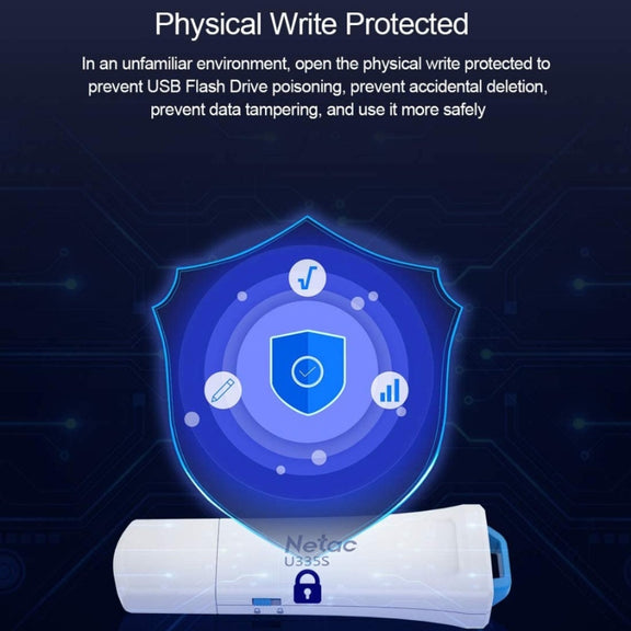 Netac U335S USB 3.0 High Speed Antivirus Write Protection USB Flash Drives U Disk, Capacity:128GB