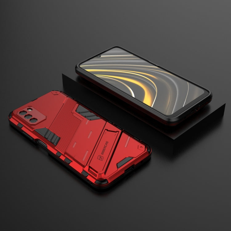 For Xiaomi Poco M3 Punk Armor 2 in 1 PC + TPU Shockproof Case with Invisible Holder(Red)