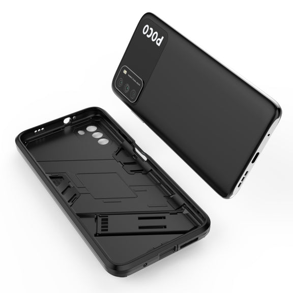 For Xiaomi Poco M3 Punk Armor 2 in 1 PC + TPU Shockproof Case with Invisible Holder(Red)